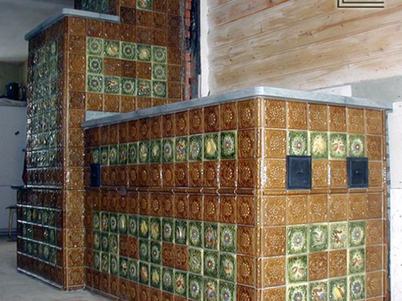 Русская печь из плитки Печь, облицованная плиткой